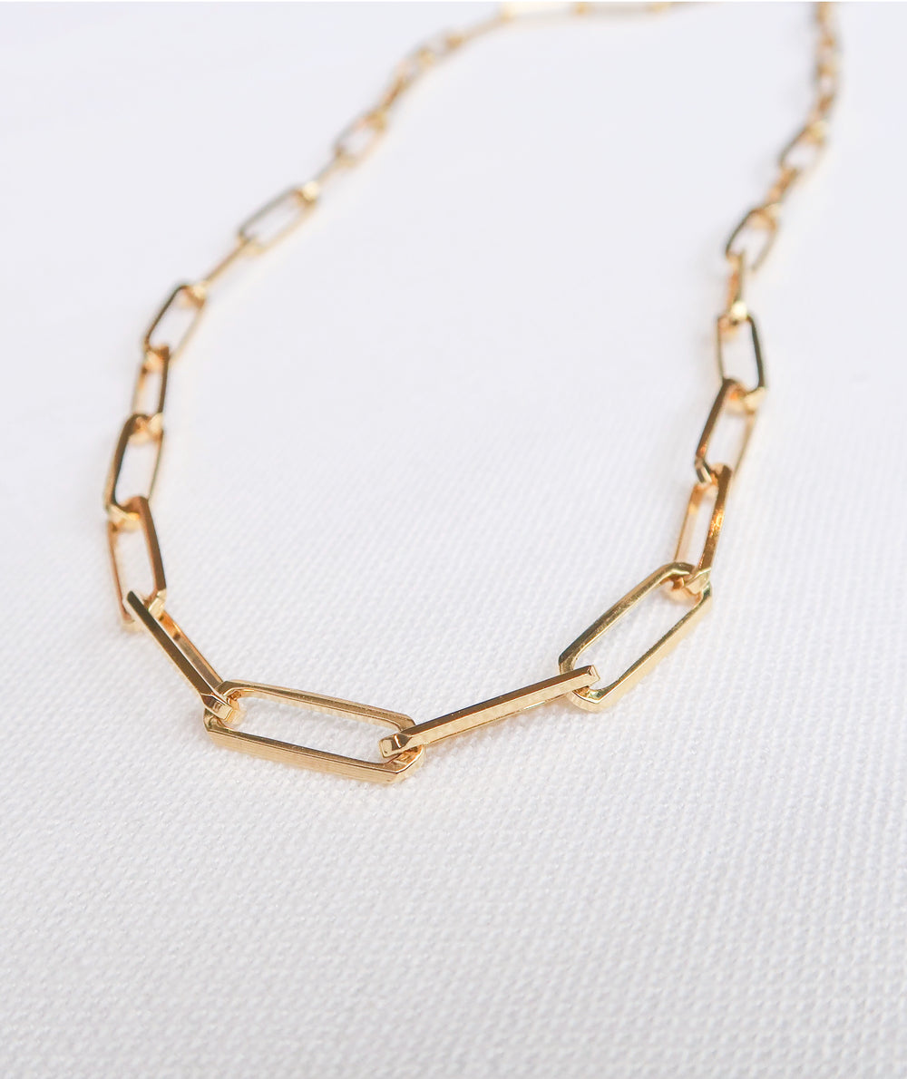 14k yellow gold xl paper clip link trendy fashion chain